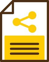 Document sharing Yellow Lieanr Circle Icon vector