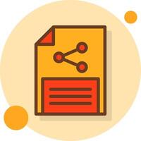 Document sharing Filled Shadow Circle Icon vector