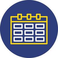 Calendar Dual Line Circle Icon vector
