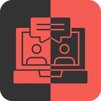 Online collaboration Red Inverse Icon vector