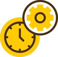 hora administración amarillo mentir circulo icono vector