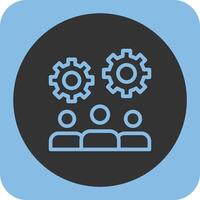 Teamwork Linear Round Icon vector
