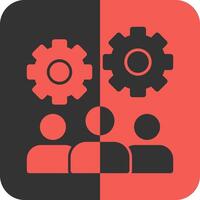 Teamwork Red Inverse Icon vector