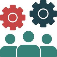 Teamwork Glyph Two Color Icon vector