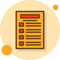 Task list Filled Shadow Circle Icon vector