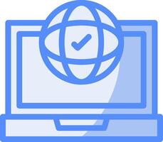 Remote access Line Filled Blue Icon vector