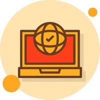 Remote access Filled Shadow Circle Icon vector