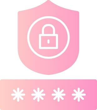 contraseña proteccion sólido multi degradado icono vector
