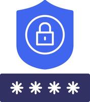 Password protection Solid Two Color Icon vector