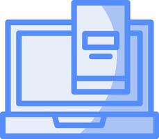 Two-factor authentication Line Filled Blue Icon vector