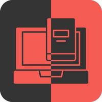 Two-factor authentication Red Inverse Icon vector