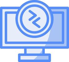 Remote desktop Line Filled Blue Icon vector