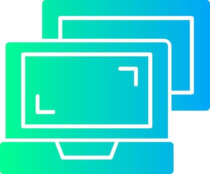 pantalla compartiendo sólido multi degradado icono vector