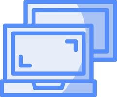 Screen sharing Line Filled Blue Icon vector