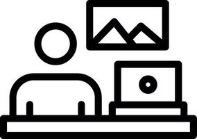 Telecommuting Line Icon vector