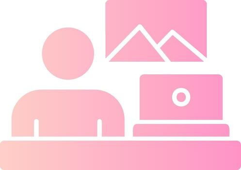 teletrabajo sólido multi degradado icono vector