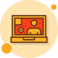 Video call Filled Shadow Circle Icon vector