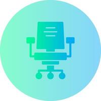 oficina silla degradado circulo icono vector