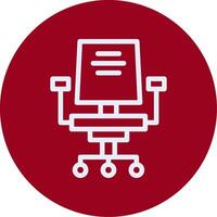 Office chair Outline Circle Icon vector