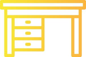 Desk Linear Gradient Icon vector