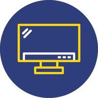 Monitor Dual Line Circle Icon vector