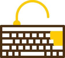 Keyboard Yellow Lieanr Circle Icon vector