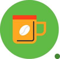 café taza plano sombra icono vector