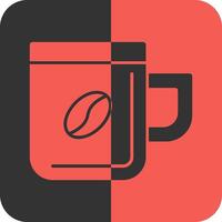 café taza rojo inverso icono vector