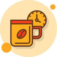 Break time Filled Shadow Circle Icon vector