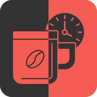 Break time Red Inverse Icon vector