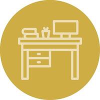 Cozy workspace Line Multi color Icon vector