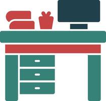 Cozy workspace Glyph Two Color Icon vector