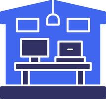 Home office setup Solid Two Color Icon vector