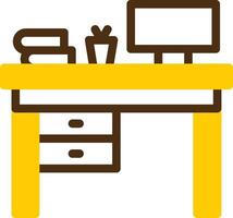 Cozy workspace Yellow Lieanr Circle Icon vector