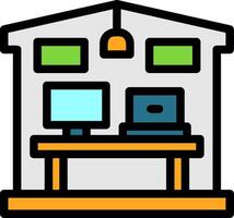 Home office setup Line Filled Icon vector