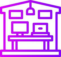 Home office setup Linear Gradient Icon vector