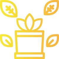 escritorio planta lineal degradado icono vector