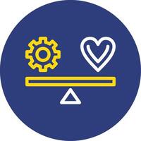 Work-life balance Dual Line Circle Icon vector