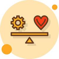 Work-life balance Filled Shadow Circle Icon vector