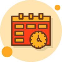 Deadline Filled Shadow Circle Icon vector