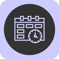 Deadline Linear Round Icon vector