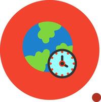 Time zone Flat Shadow Icon vector