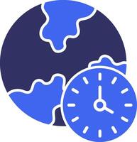 hora zona sólido dos color icono vector