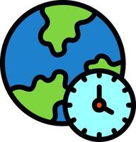 Time zone Line Filled Icon vector