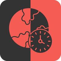 hora zona rojo inverso icono vector