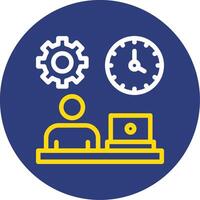 Flexibility Dual Line Circle Icon vector