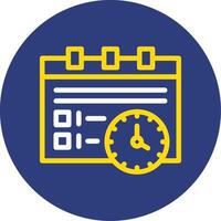 Work schedule Dual Line Circle Icon vector