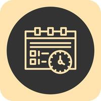 Work schedule Linear Round Icon vector