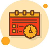 Work schedule Filled Shadow Circle Icon vector