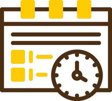 Work schedule Yellow Lieanr Circle Icon vector